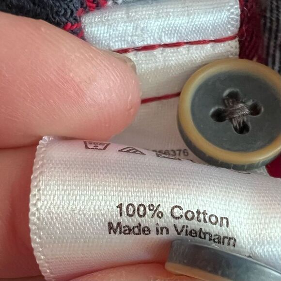 Jachs Women's‎ Red Cotton Blend Plaid Long Sleeve Button Down Shirt Size Medium - Picture 6 of 10